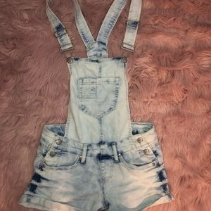 Blue Spice Acid Wash Jean Overalls denim